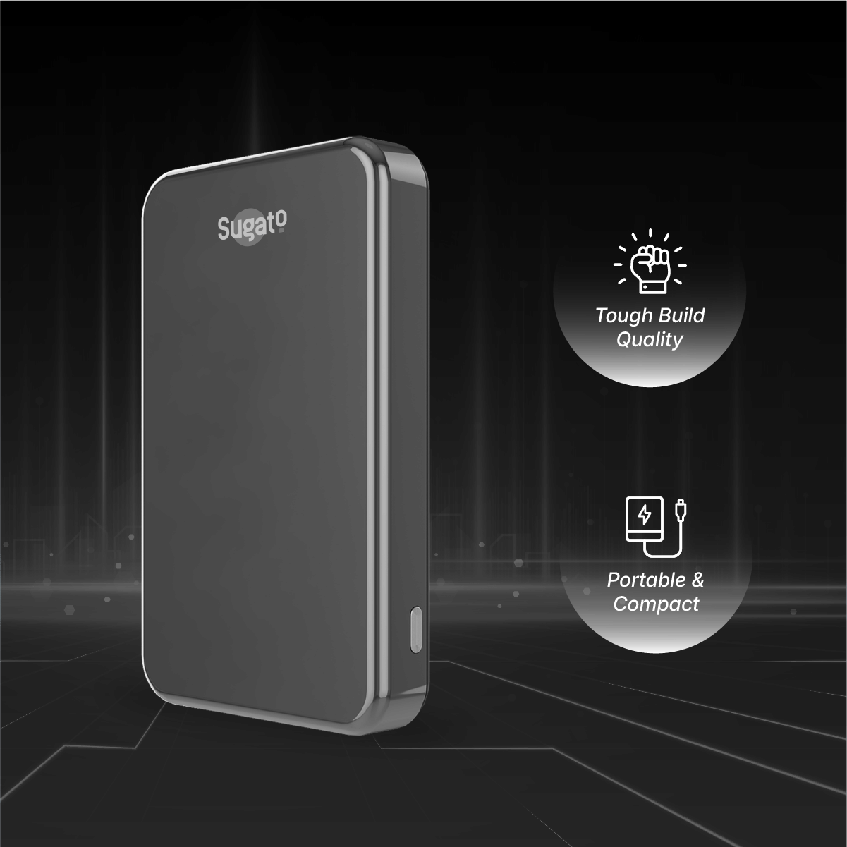 Sugato Procharge 10000mAh - Powerbank - Grey_Grey_Back_86746