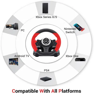 Ant Esports GW170 Racing Steering Wheel - Refurbished Superb - Black - 2024 - Xbox One)- Refurbished_Black_Top_124805