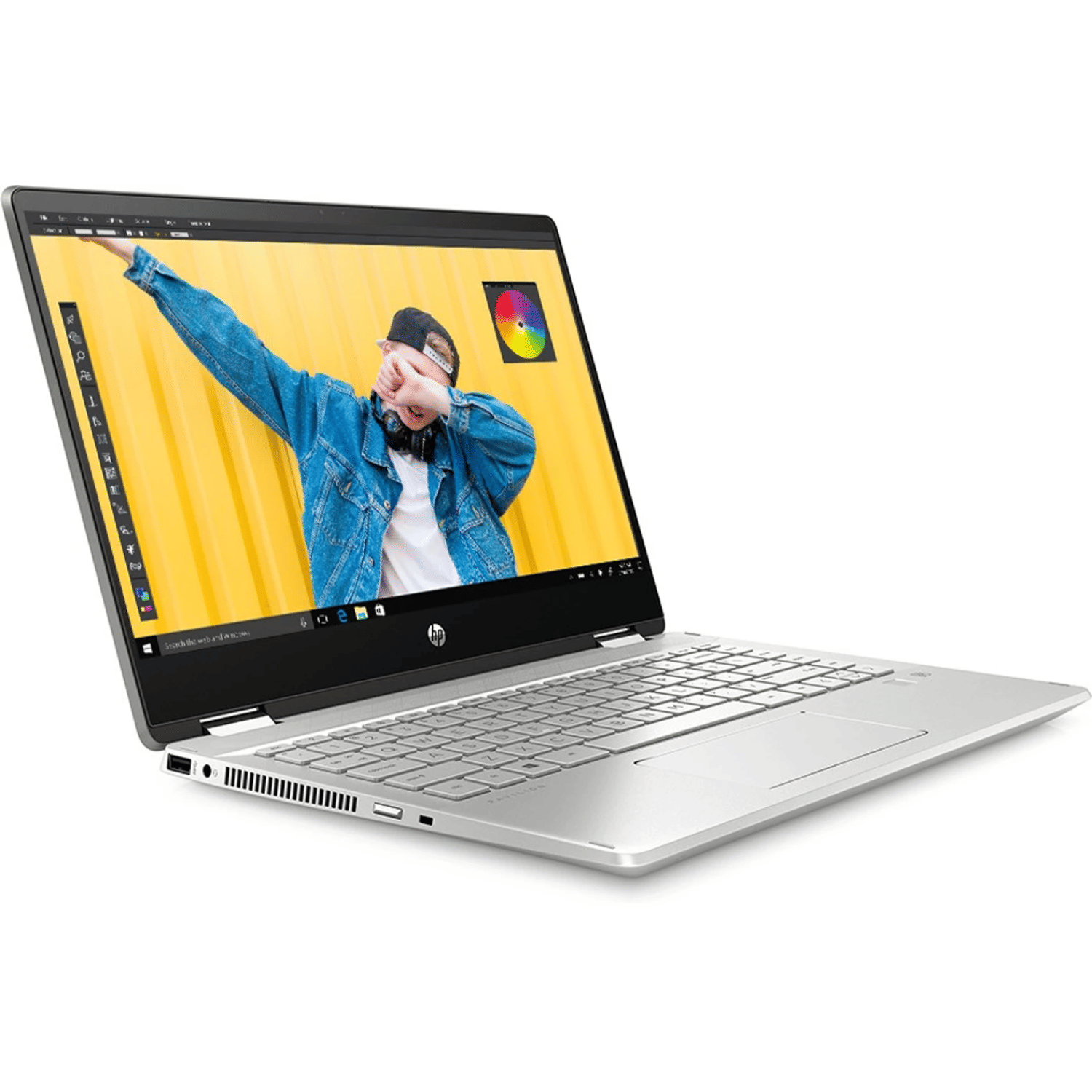 HP/Compaq Pavilion Series x360 Convertible 14-dw1040TU (Touch Screen) (Intel Core i7 11th Gen 14 Inch)- Refurbished_Silver_Top_121913