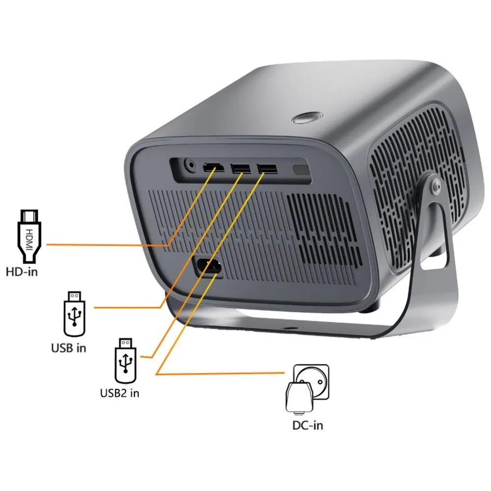 Lifelong Electronics Minipix 4500 lm 1080p HD & 4K Ultra HD Support Smart Projector  - Unboxed_Grey_Bottom_124872