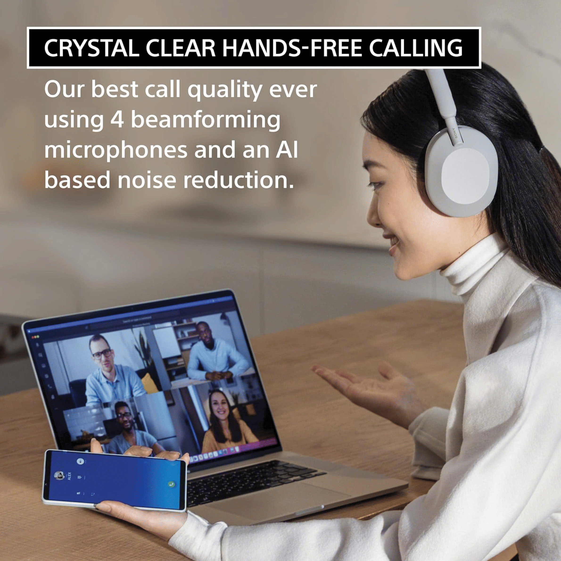 Sony WH 1000XM5 Best Active Noise Cancelling Wireless Bluetooth Over Ear Headphones - Unboxed_Black_Top_114850
