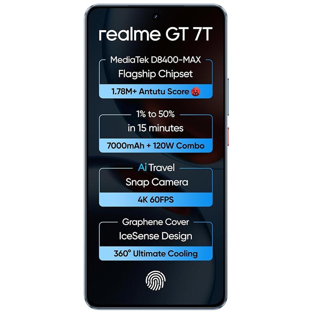 Realme GT 7T - Refurbished_IceSense Blue_Front_62707