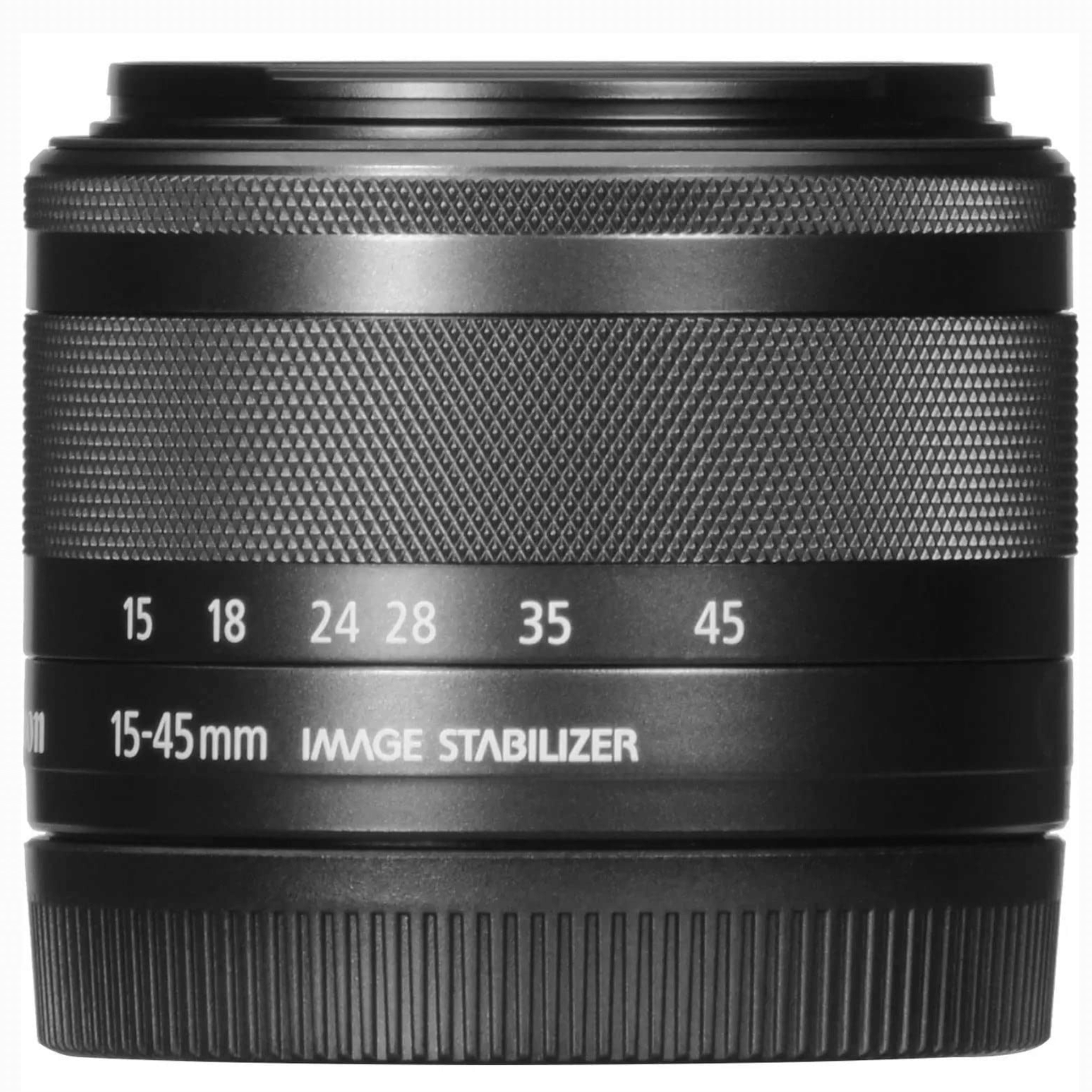 Canon EF–M 15–45mm f/3.5–6.3 IS STM Zoom Lens  - Refurbished_Black_Top_123282