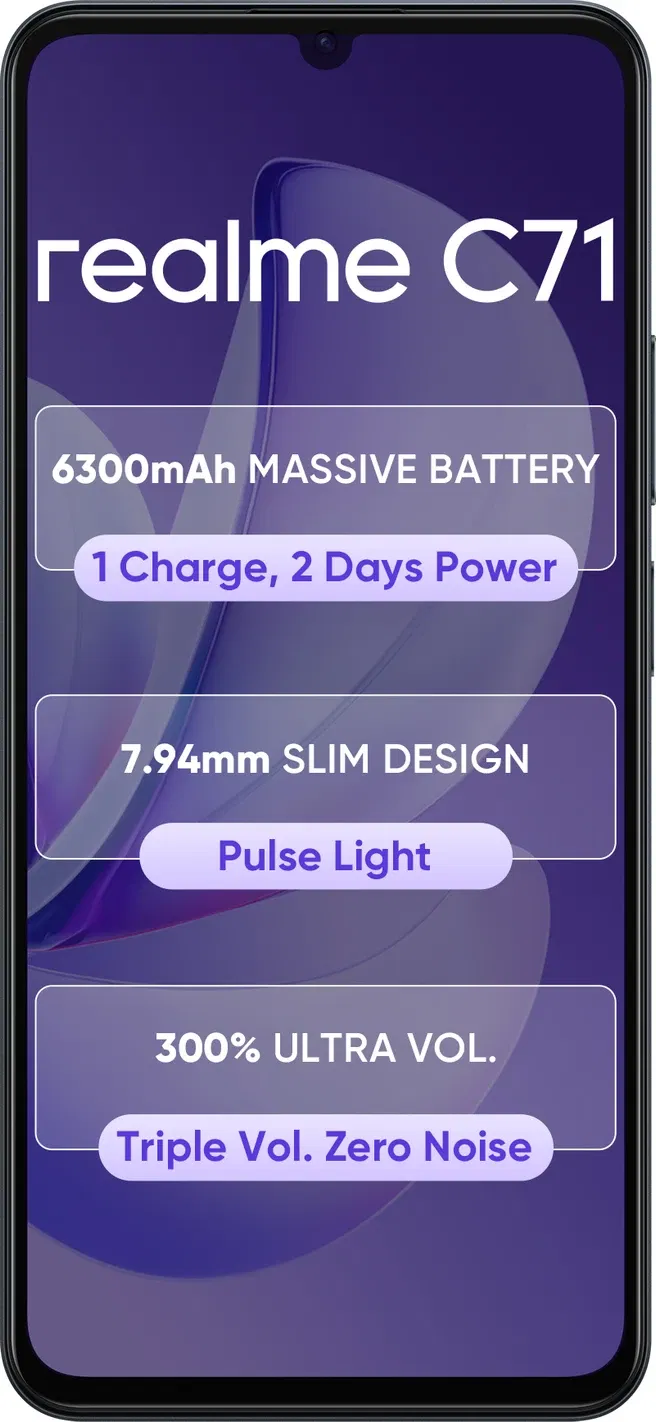 Realme C71 - Refurbished_Obsidian Black_Front_89317