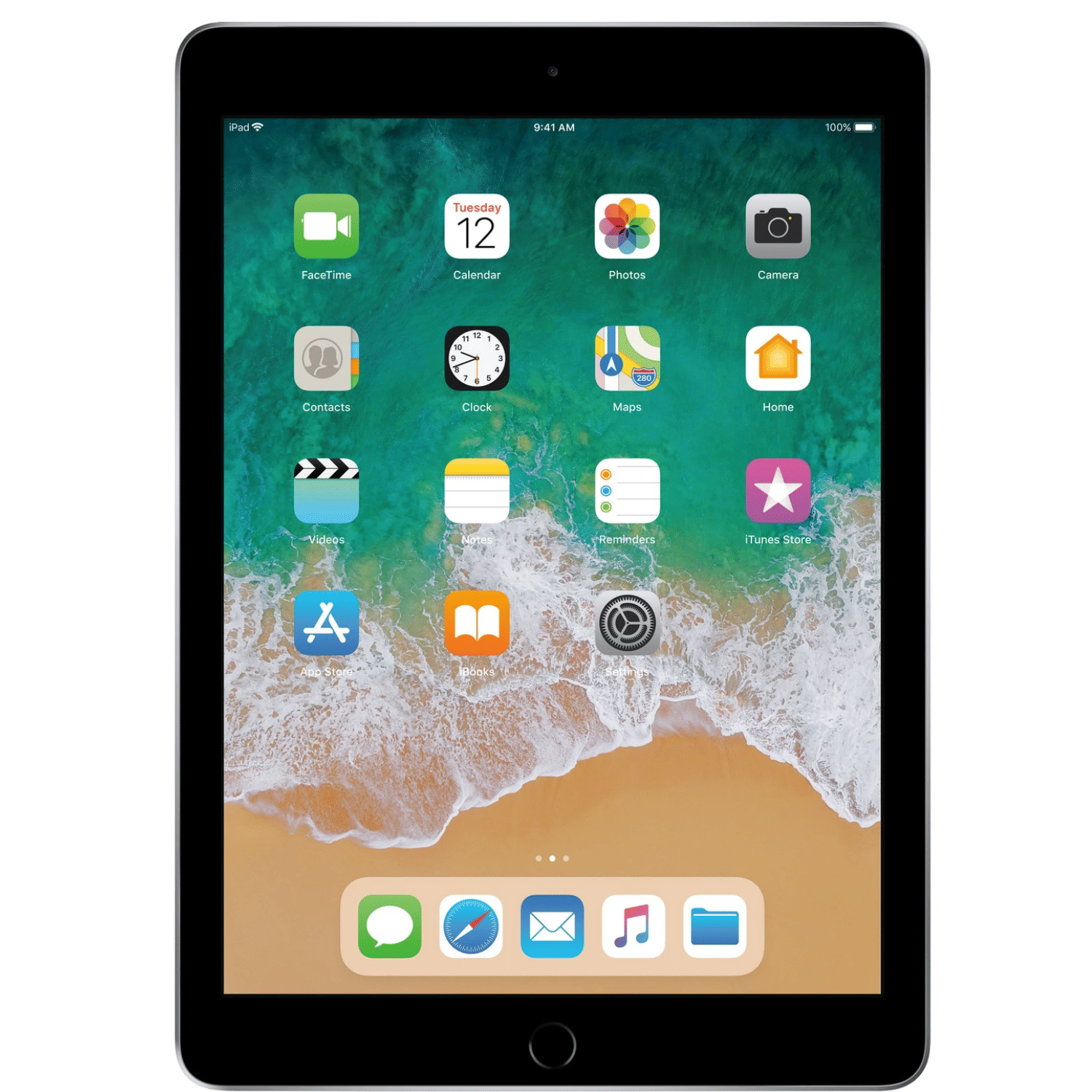 Apple Ipad 2018 6th Generation (9.7 inch, Wifi+Cellular)- Refurbished_Space Gray_Front_90299