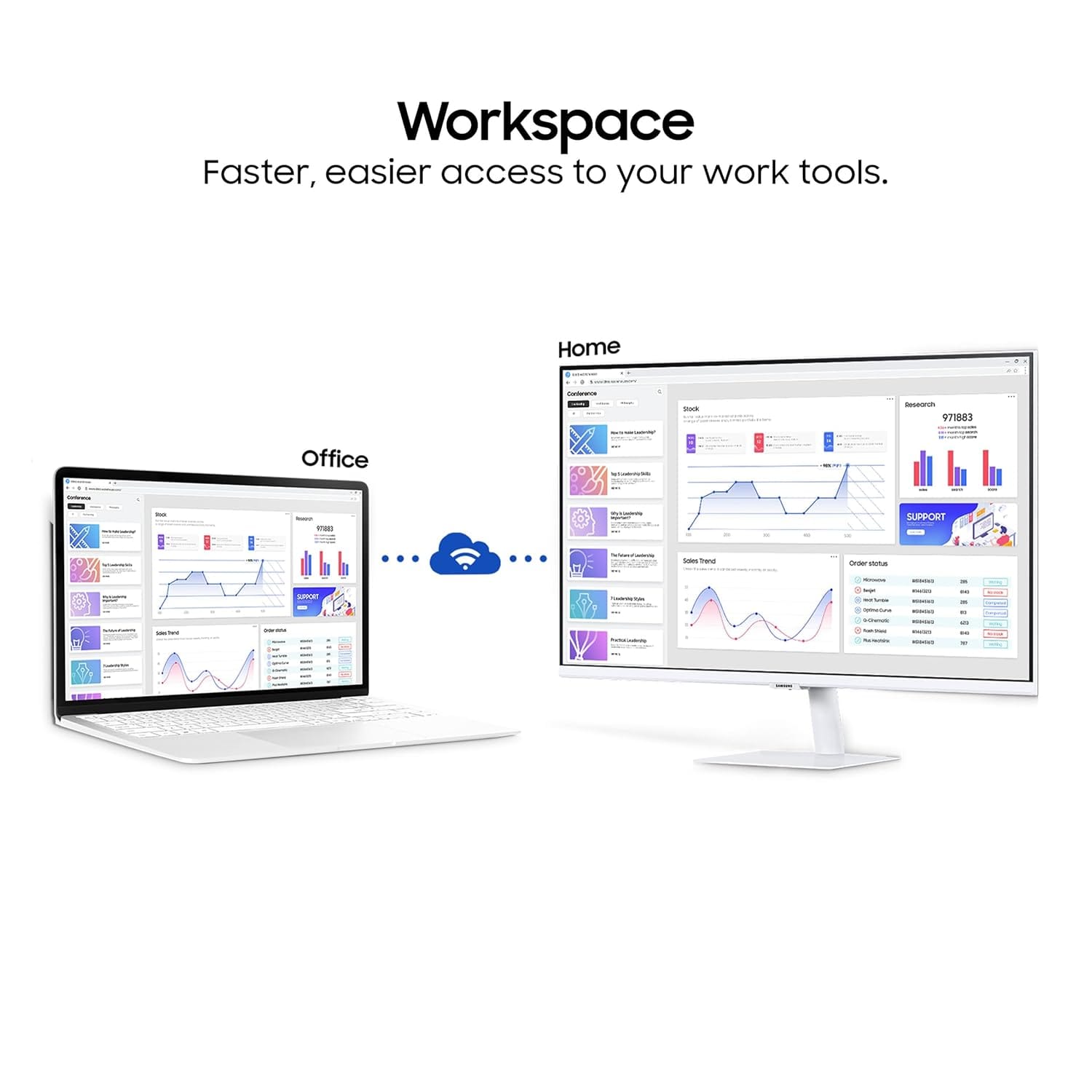Samsung LS32DM501EWXXL M5 32 Inch VA 60 Hz FHD Smart Monitor  - Unboxed_White_Left Side_88710