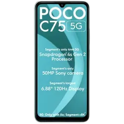 POCO C75 5G - Refurbished_Aqua Blue_Front_88030