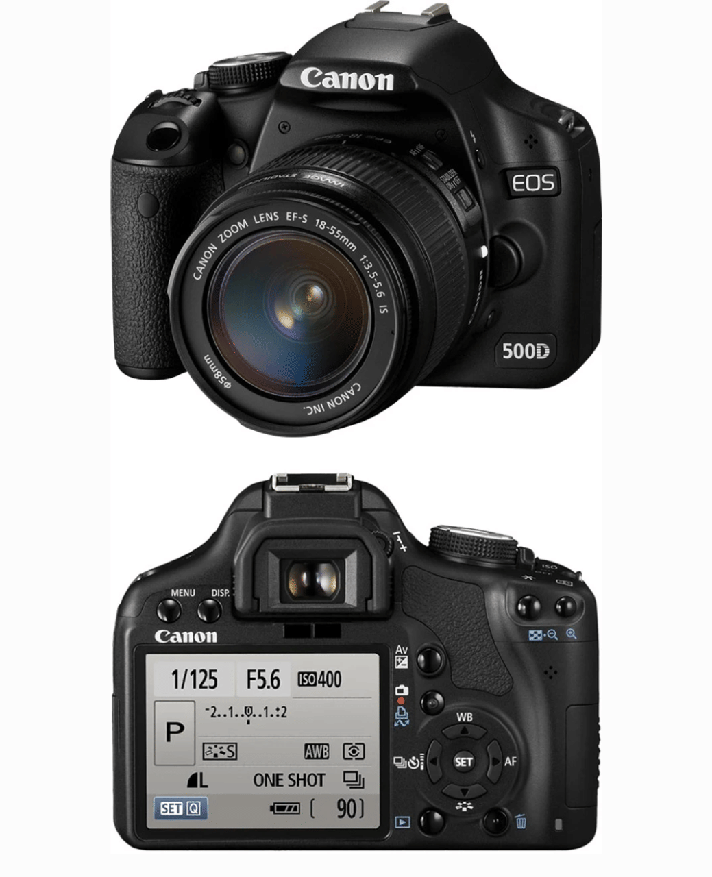 Canon EOS 500D 15MP DSLR - Refurbished_Black_Top_115701