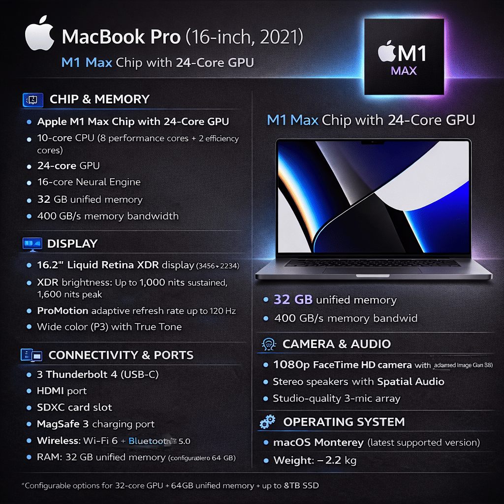 Apple MacBook Pro 2021 A2485 (Apple M1 Max Chip 16 Inch)- Refurbished_All_Others_89425