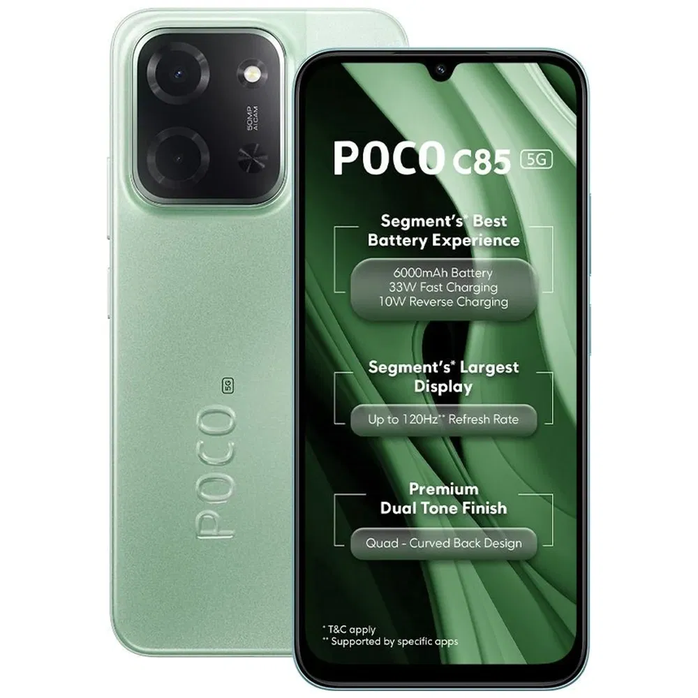 POCO C85 5G - Refurbished_Spring Green_Top_125707