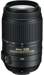 NIKON AF-S DX NIKKOR 55-300 mm f/4.5-5.6G ED VR Telephoto Zoom Lens - Refurbished Good - Black - Refurbished_Black_Bottom_89078