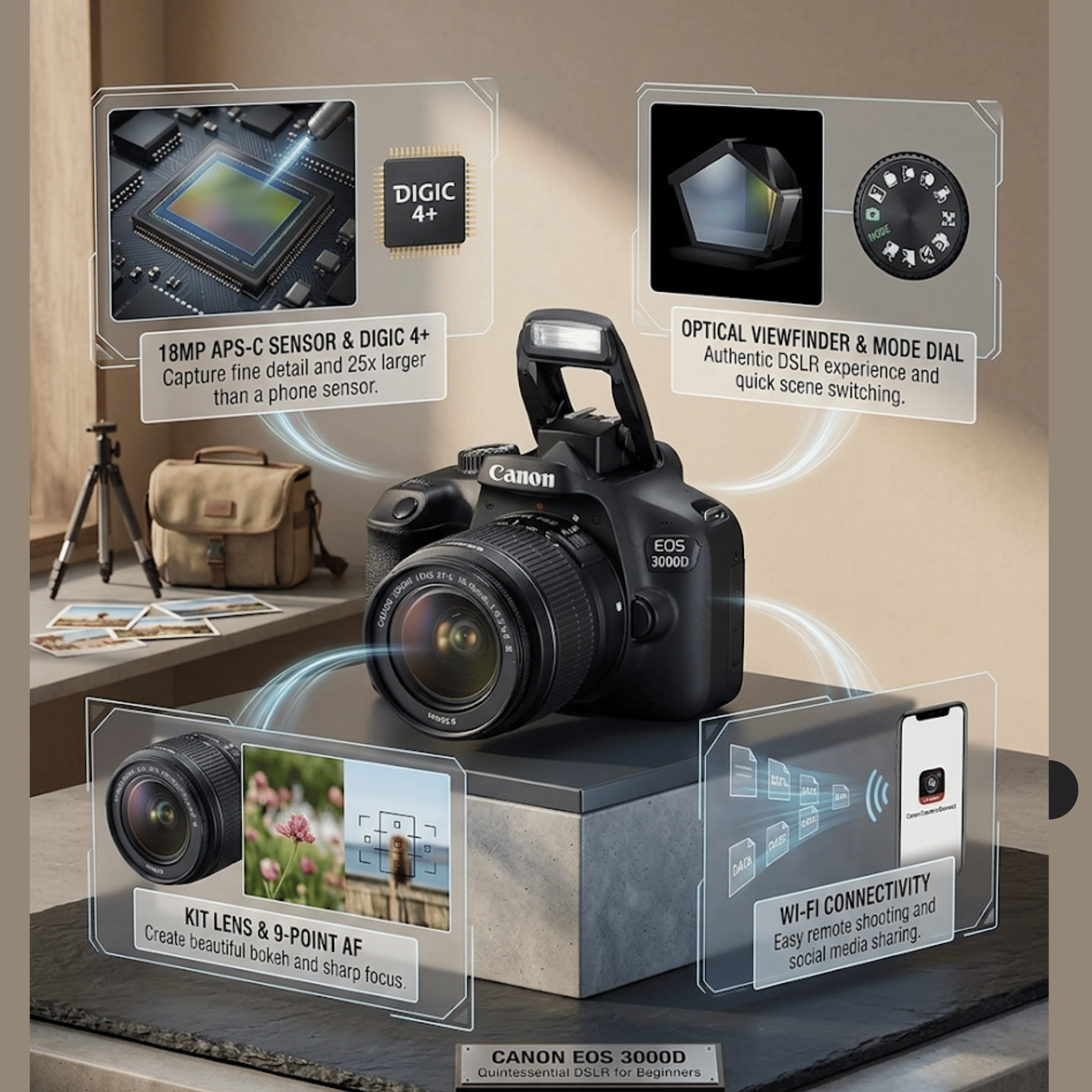 Canon EOS 3000D 18MP DSLR - Refurbished_All_Others_115505