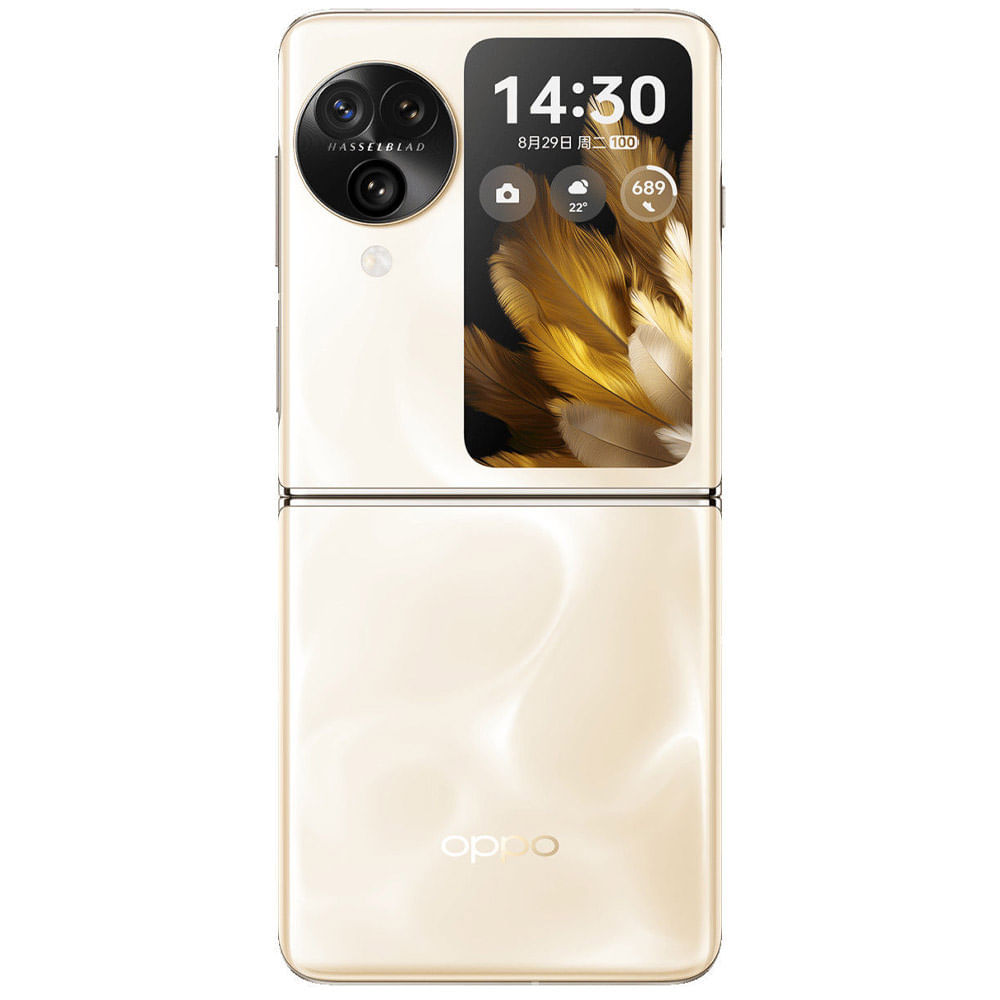 OPPO Find N3 Flip 5G - Refurbished_Cream Gold_Back_55938