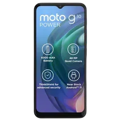 Refurbished Motorola Moto G10 Power Breeze Blue Front