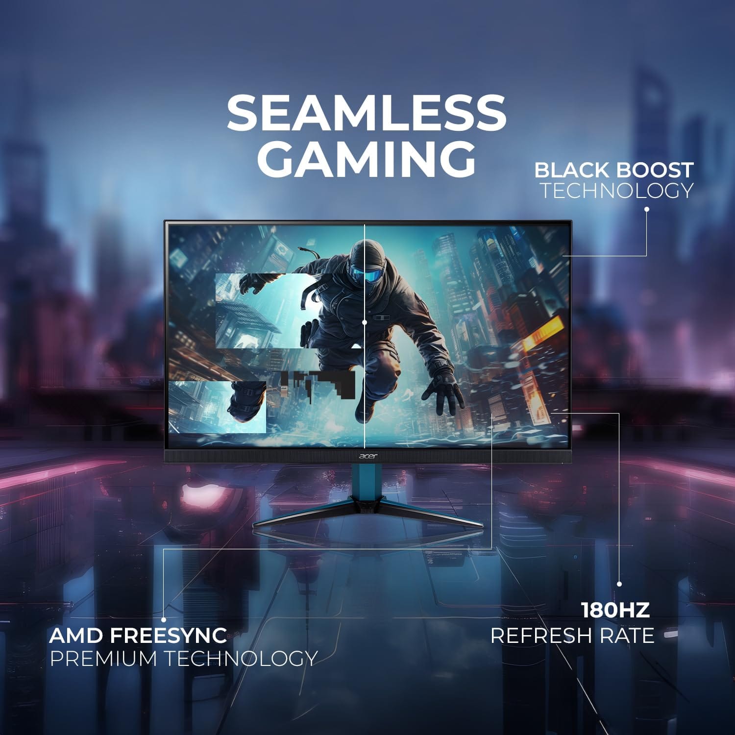 Acer Nitro Vg271U M3 27 Inch IPS 180 Hz WQHD Gaming LCD Monitor  - Unboxed_Black_Left Side_88202