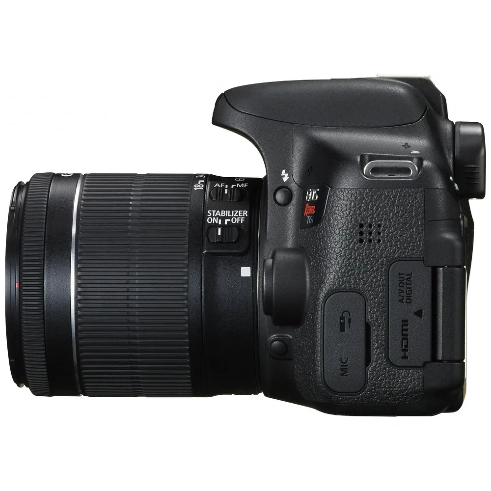 Canon EOS Rebel T6i DSLR Camera - Refurbished_Black_Left Side_133939