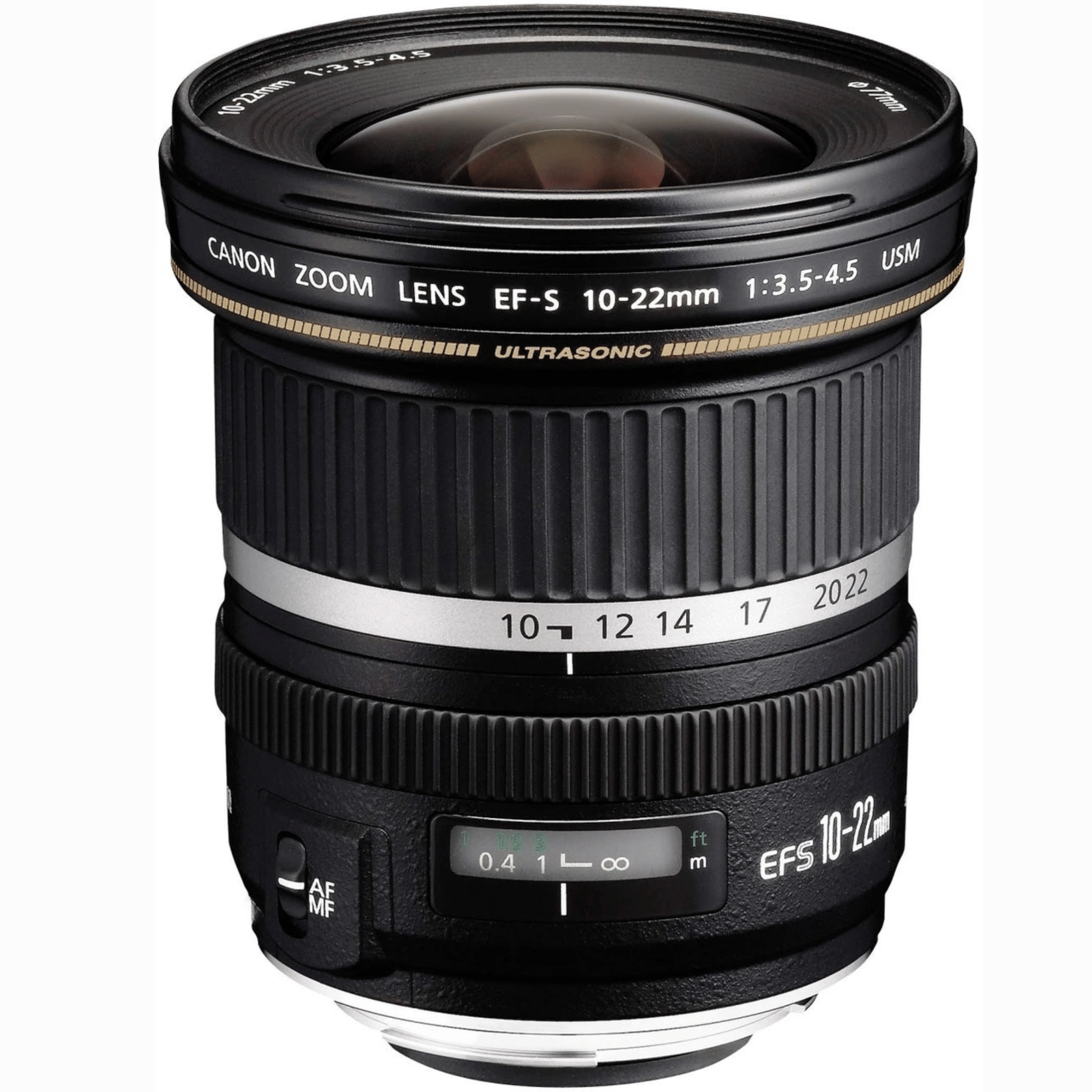 Canon EF–S 10–22 mm f/3.5–4.5 USM Wide–angle Zoom Lens - Refurbished_Black_Front_123287