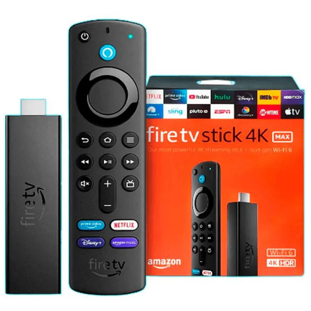 Amazon FireTV Stick 4K Max Streaming Device and Alexa Voice Remote _Black_Left Side_124759