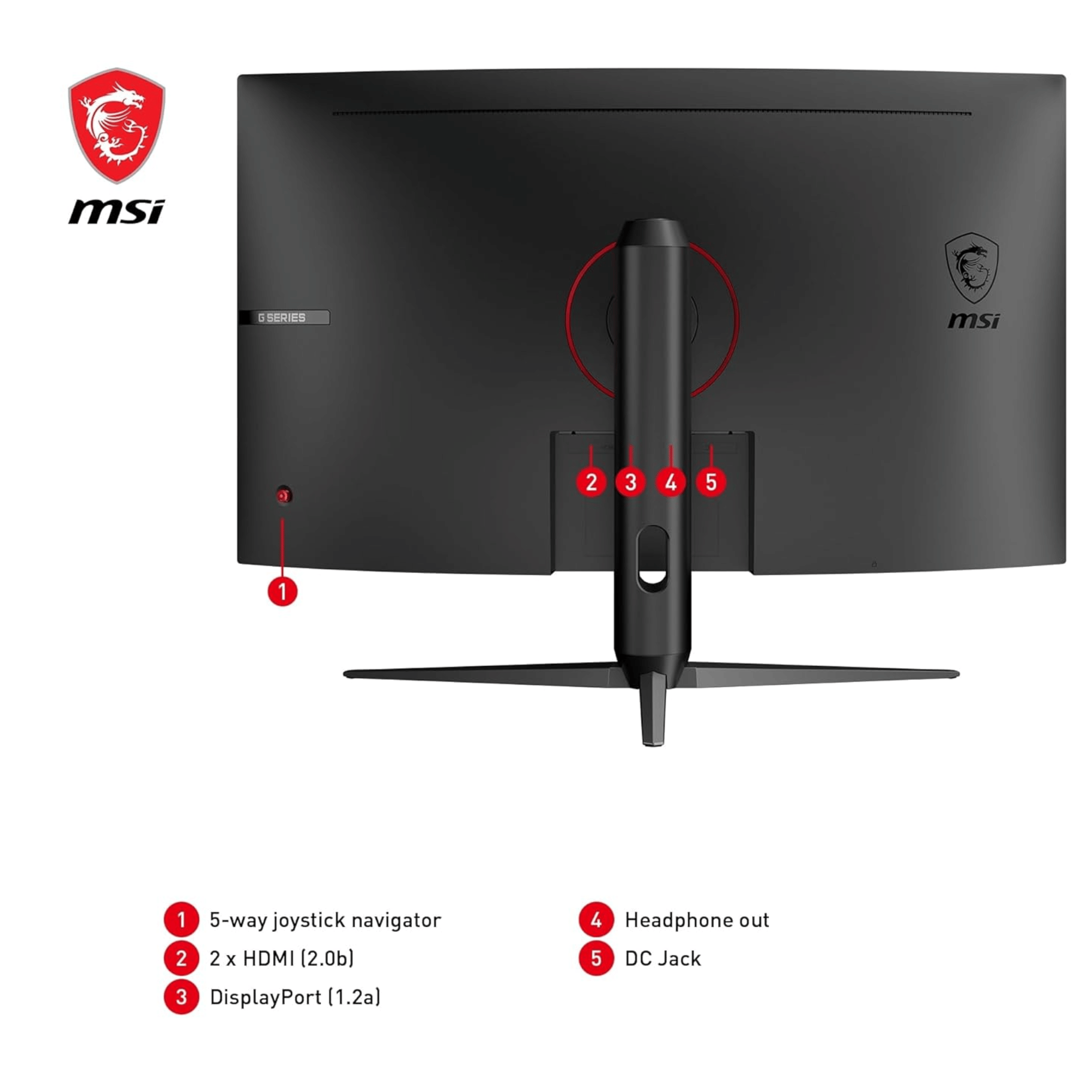 MSI G32CQ5P 31.5 Inch VA 170 Hz 2K WQHD Curved Gaming Monitor  - Unboxed_Black_Front_114966