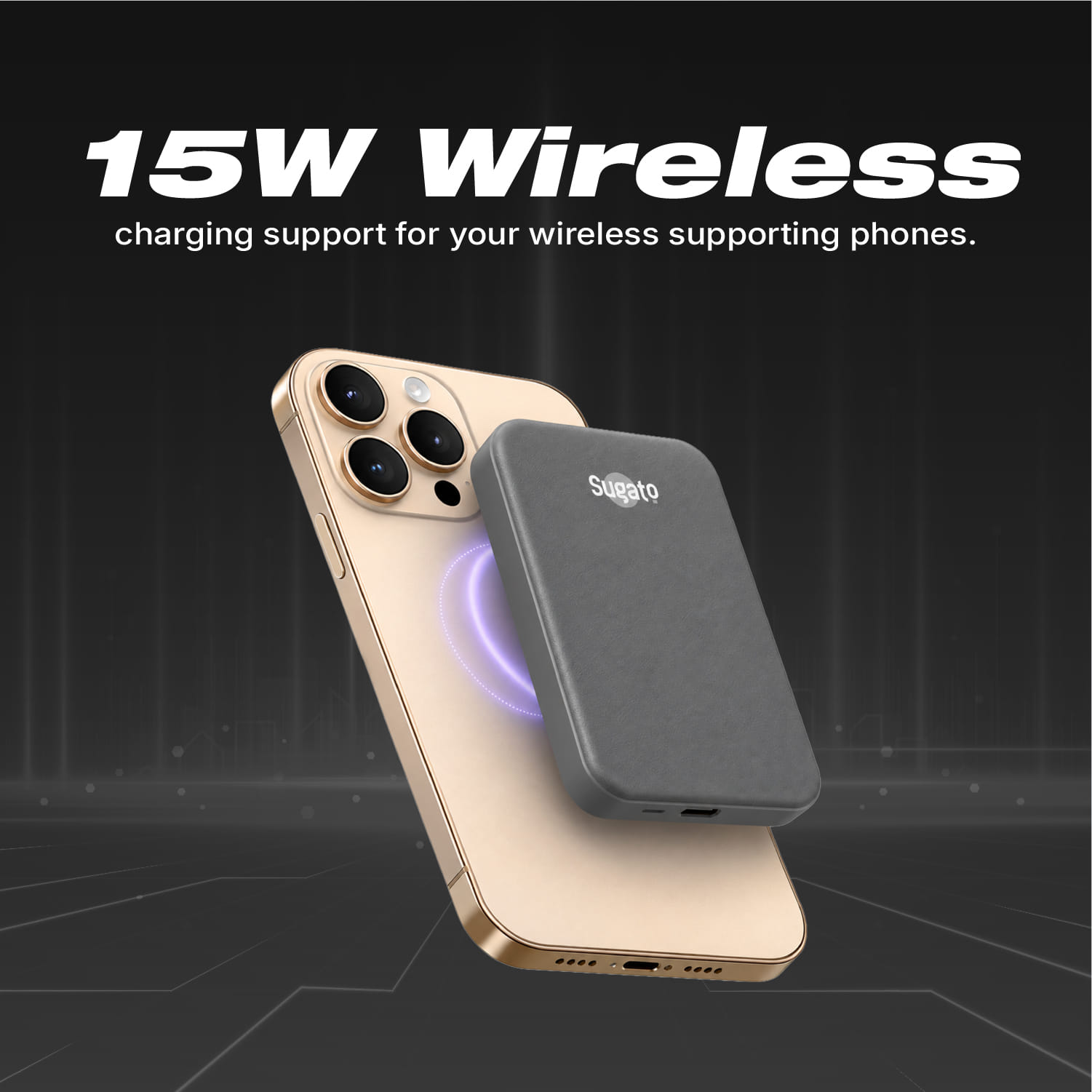 Sugato Supercharge 10000 mAh - Powerbank - Grey_Grey_Back_127151