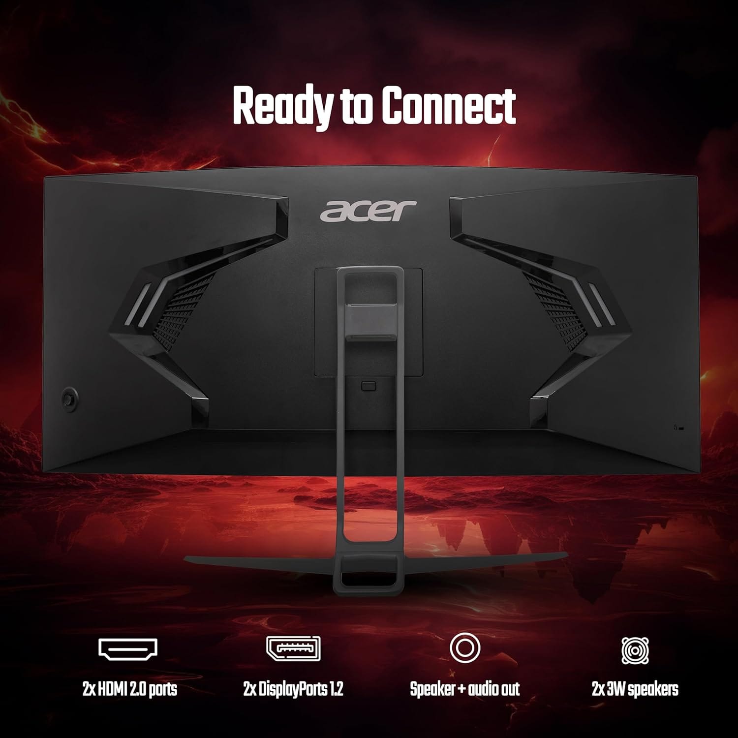 Acer ED343CUR 34 Inch VA 120 Hz UWQHD LED Monitor  - Unboxed_Black_Back_88233