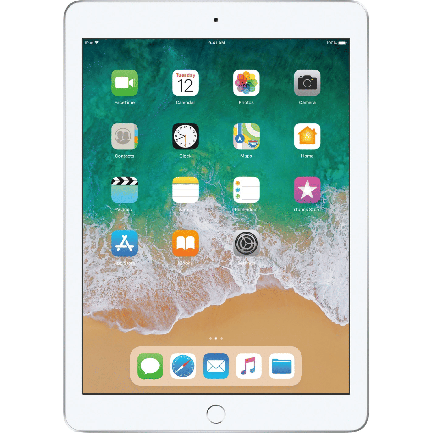 Apple Ipad 2018 6th Generation (9.7 inch, Wifi+Cellular)- Refurbished_Silver_Front_90307