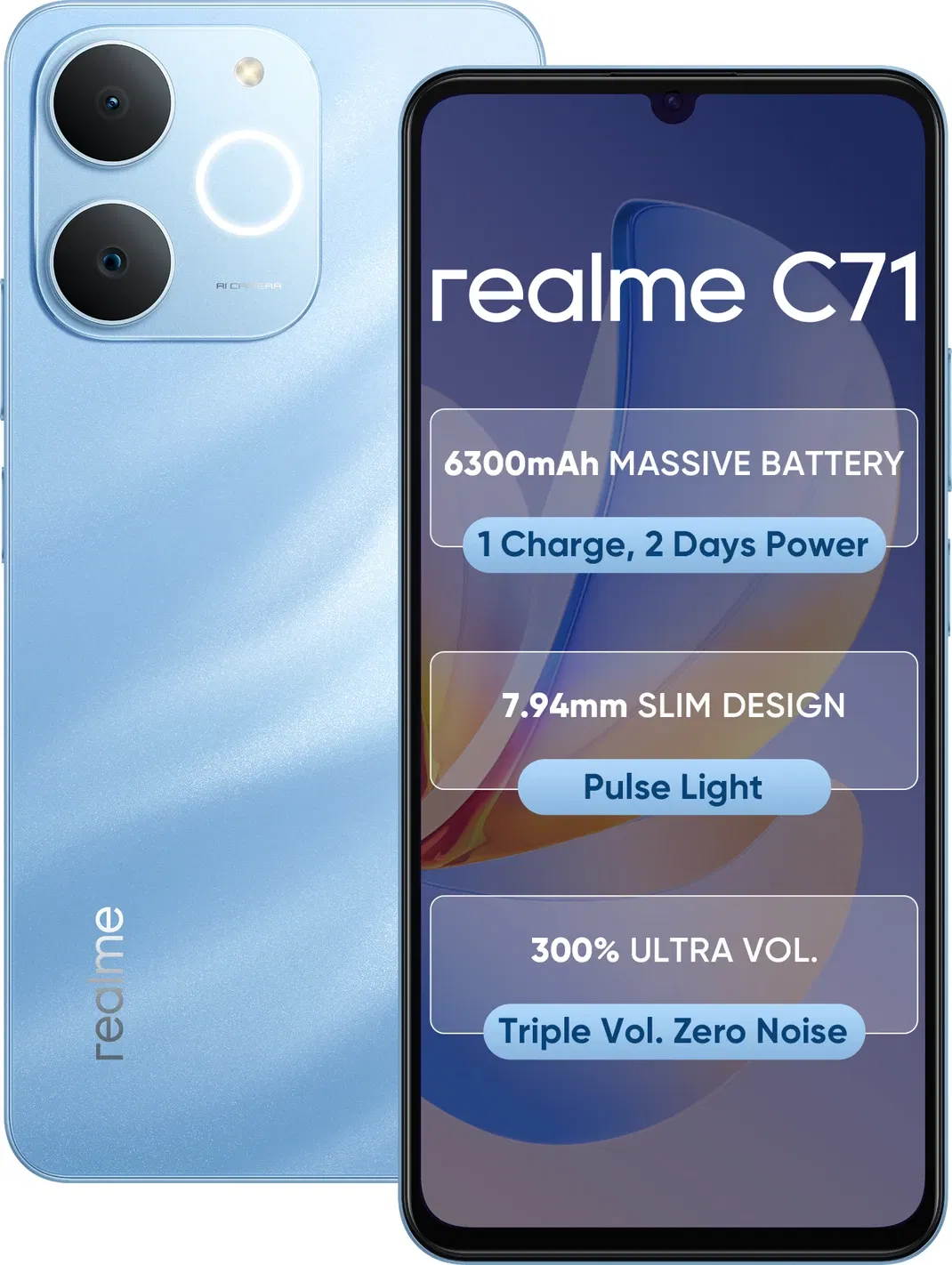 Realme C71 - Refurbished_Sea Blue_Top_89314