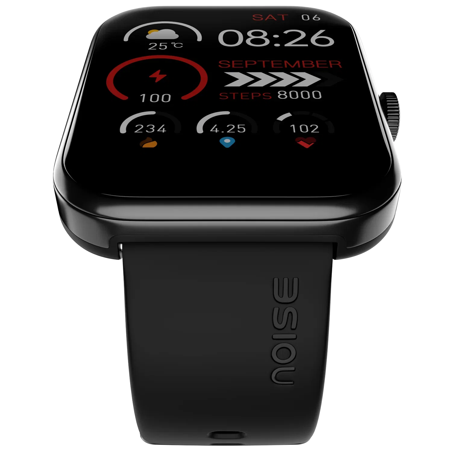 Noise Pulse Grand 3 - Smart Watch_Jet Black_Top_130008