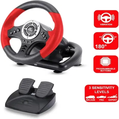Ant Esports GW170 Racing Steering Wheel - Refurbished Superb - Black - 2024 - Xbox One)- Refurbished_Black_Back_124802