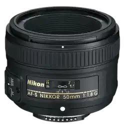 Nikon AF-S 50mm f/1.8G Prime Standard Zoom Lens - Refurbished Good - Black - Refurbished_Black_Front_62017