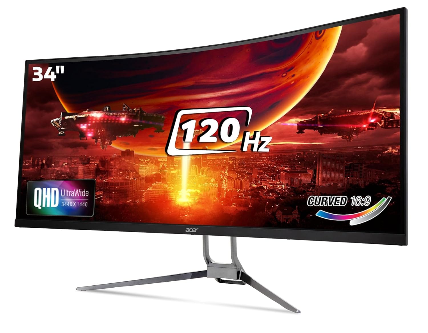Acer ED343CUR 34 Inch VA 120 Hz UWQHD LED Monitor  - Unboxed