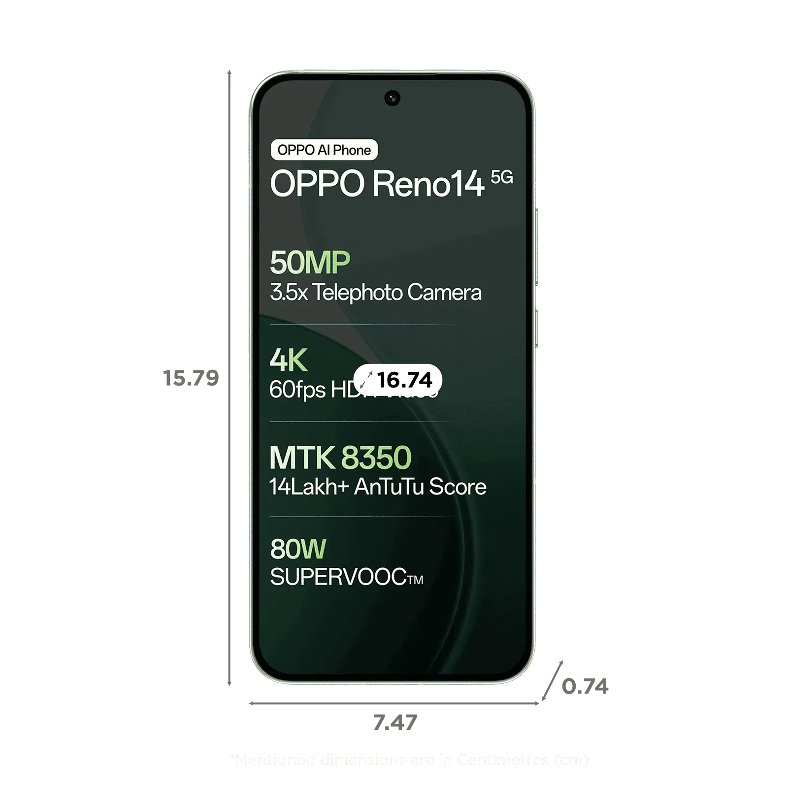 OPPO Reno14 5G - Refurbished_Mint Green_Front_87577