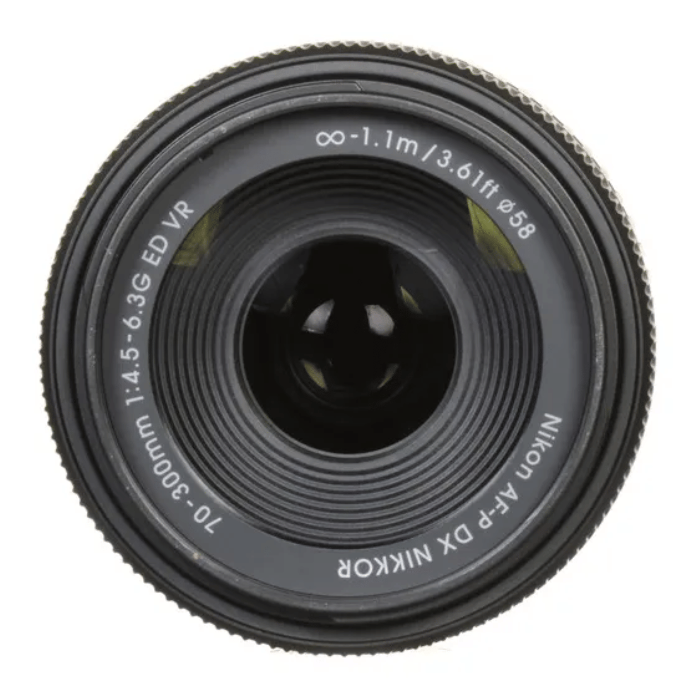 Nikon AF–P DX NIKKOR 70–300 mm f/4.5–6.3G ED VR Lens - Refurbished_Black_Bottom_123554