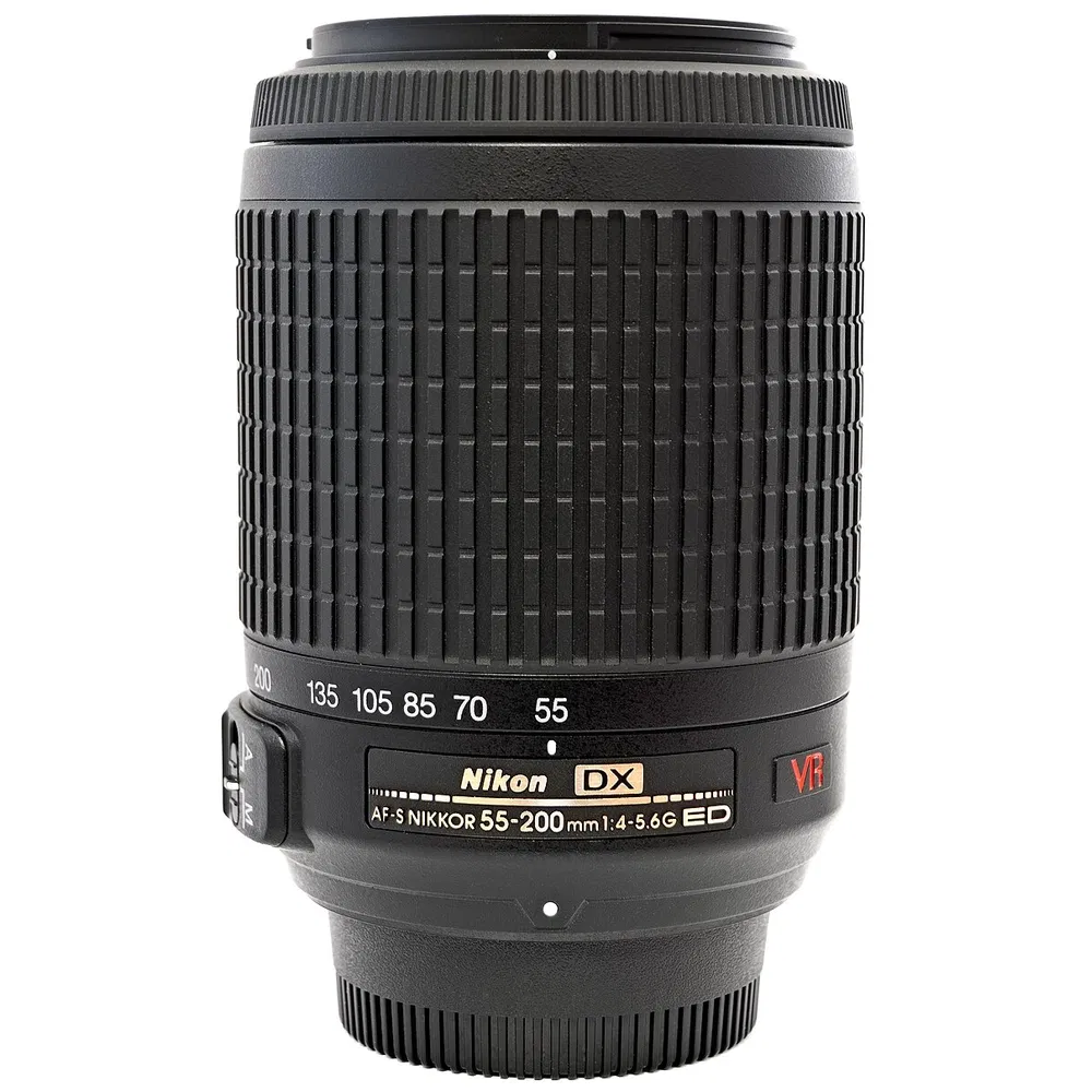 Nikon AF–S DX NIKKOR 55–200mm f/4–5.6G ED VR Telephoto Zoom Lens - Refurbished_Black_Top_126874
