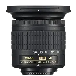 NIKON AF–P DX NIKKOR 10–20MM F/4.5–5.6G VR Wide–angle Zoom Lens  - Refurbished_Black_Front_123278