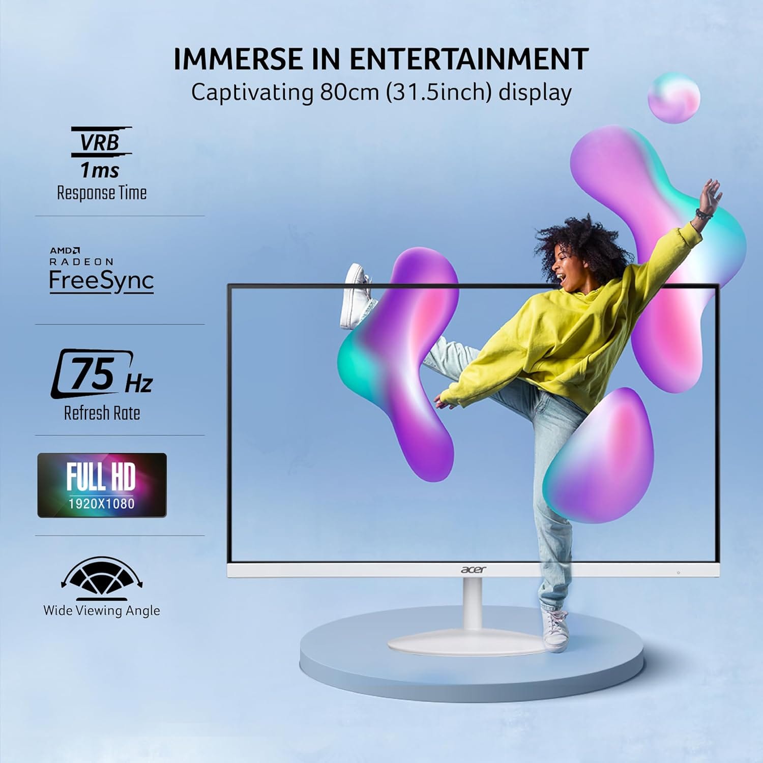 Acer SA322Q 31.5 Inch 75 Hz UltraSlim Full HD IPS Monitor - Unboxed_White_Top_86737