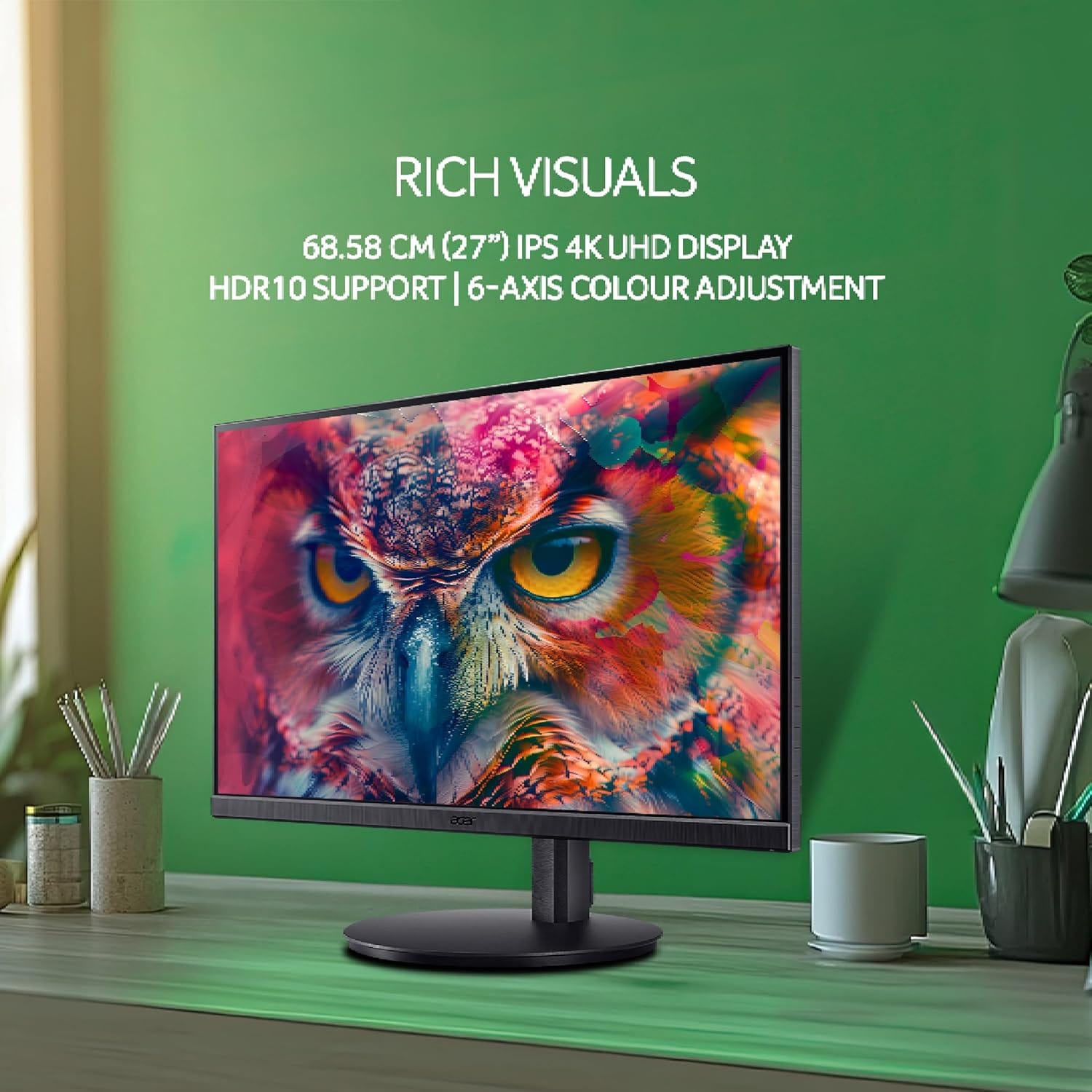 Acer CB272K 27 Inch IPS 60 Hz 4K UHD LED Monitor  - Unboxed_Black_Back_88222