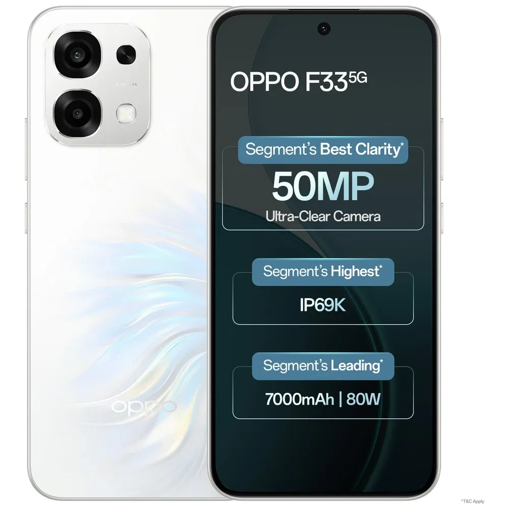 OPPO F33 5G - Refurbished_Pearl White_Top_125645