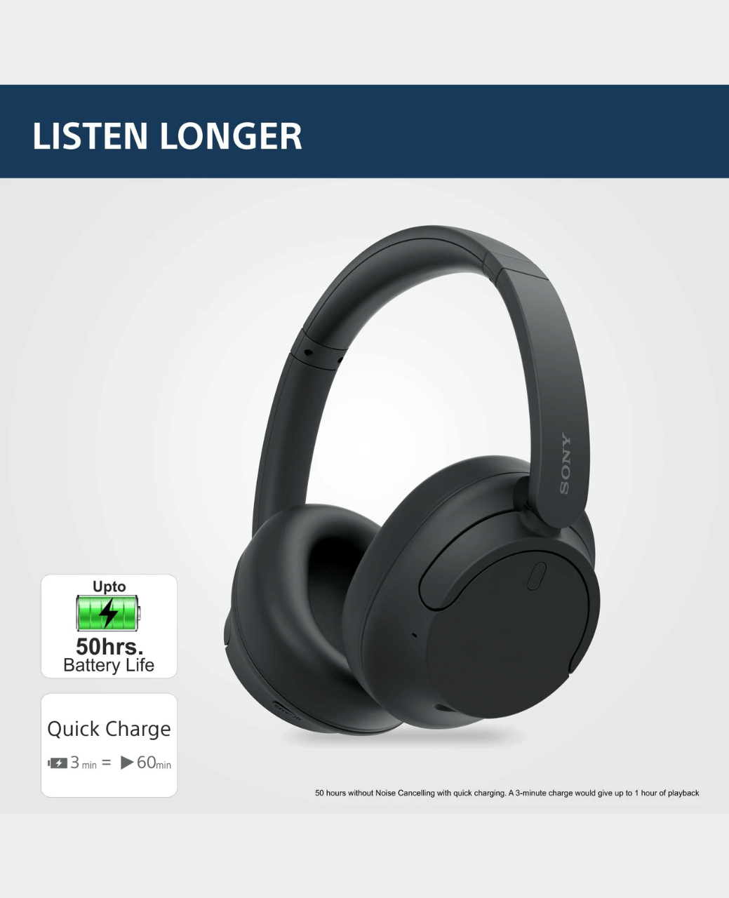 Sony WH CH720N Active Noise Cancellation Wireless Bluetooth Over Ear Headphones - Unboxed_Black_Back_114744