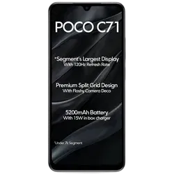 POCO C71 - Refurbished_Power Black_Front_62677