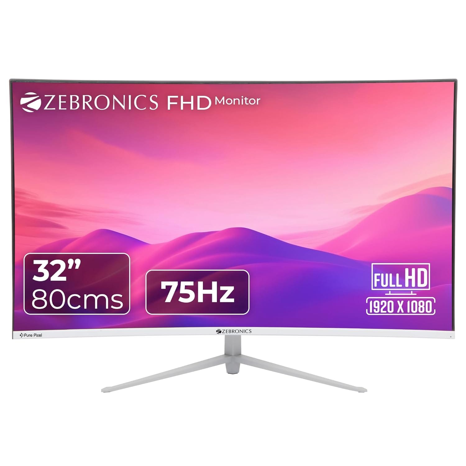 ZEBRONICS AC32FHD 32 Inch 75Hz LED Curved FHD Monitor - Unboxed