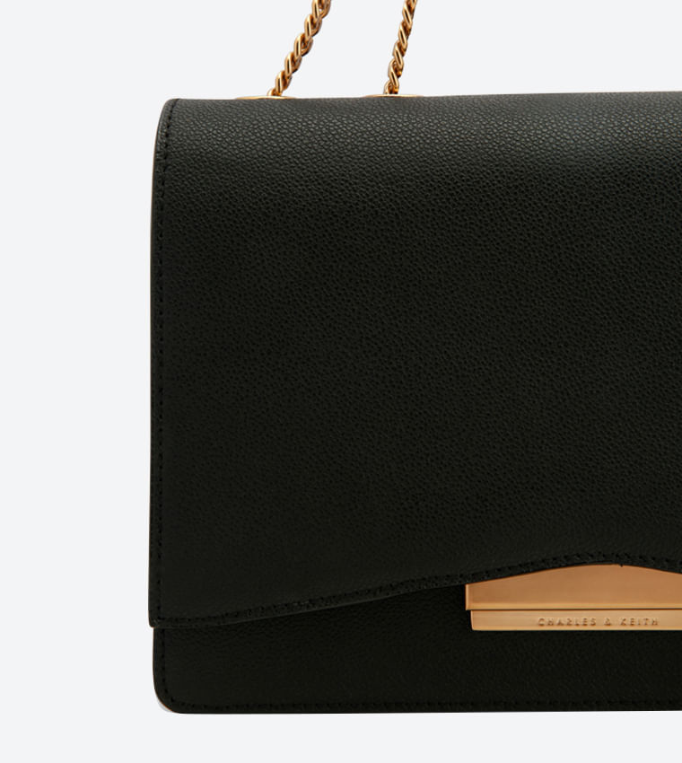 Charles & Keith Crossbody Front Flap Bag Luxury Bag - Pre-Loved - Blue - Refurbished_Blue_Top_64406