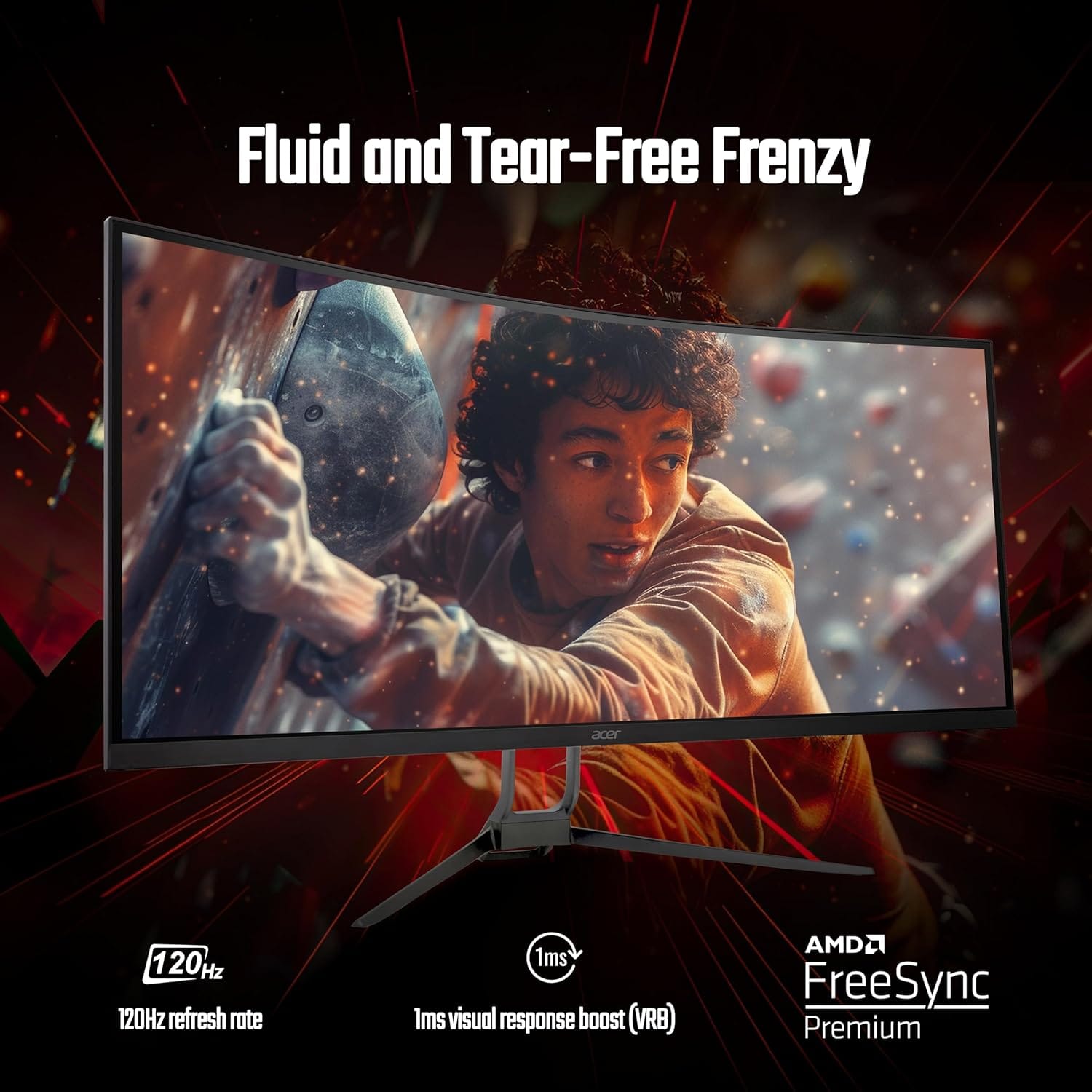 Acer ED343CUR 34 Inch VA 120 Hz UWQHD LED Monitor  - Unboxed_Black_Bottom_88235