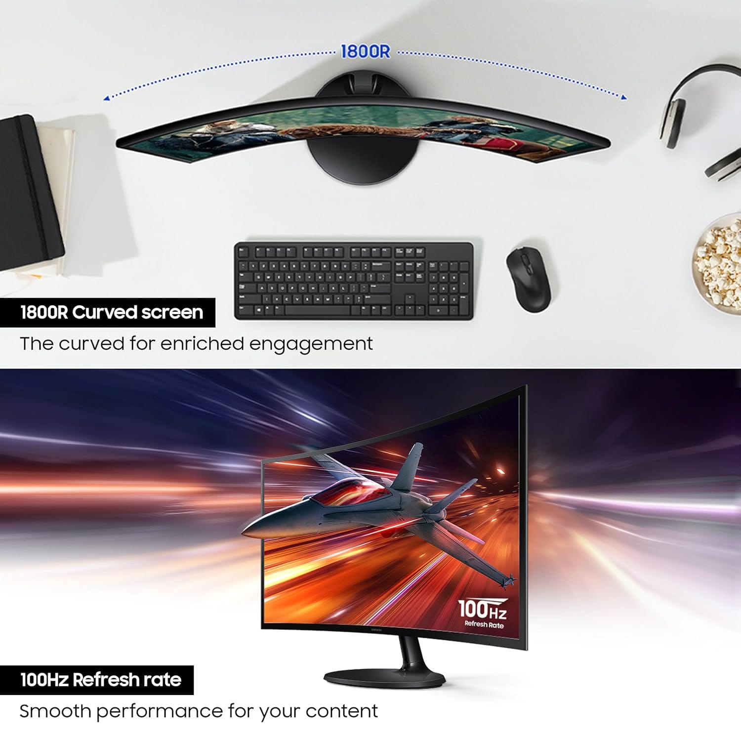 Samsung LS27D362GAWXXL 1800R 27 Inch VA 100 Hz FHD Curved Monitor  - Unboxed_Black_Bottom_88348