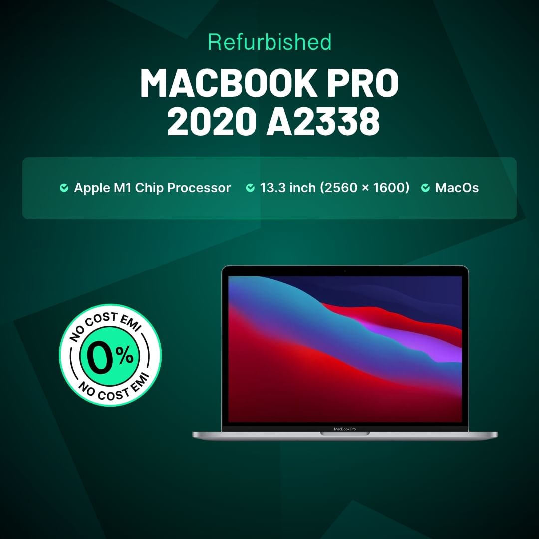 MacBook Pro 2020 (Touch Bar, Two Thunderbolt 3 ports) A2338 (Apple M1 Chip 13.3 Inch)- Refurbished