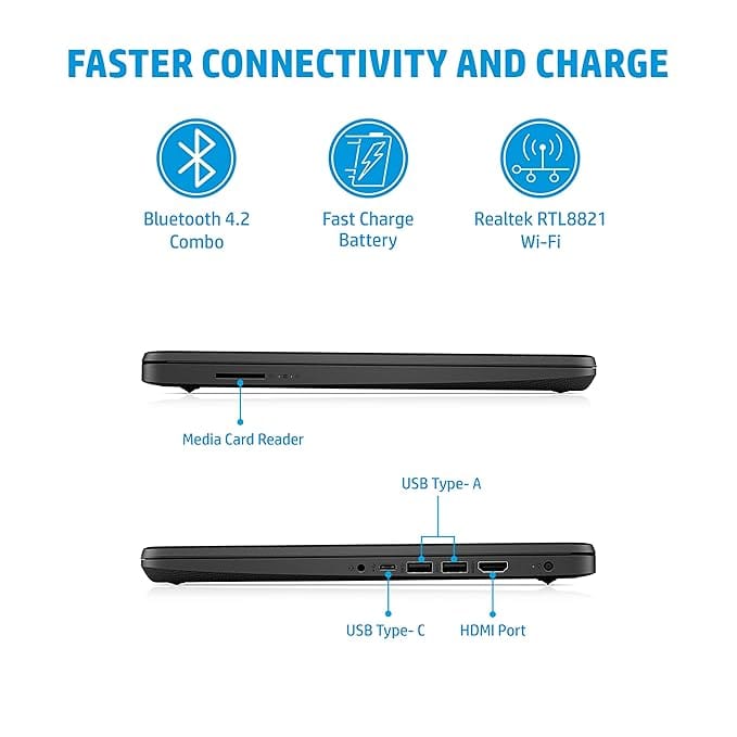 HP/Compaq HP 14 Series 14s-dq3033tu (Intel Pentium Silver N6000 14 Inch)- Refurbished_Black_Left Side_87184