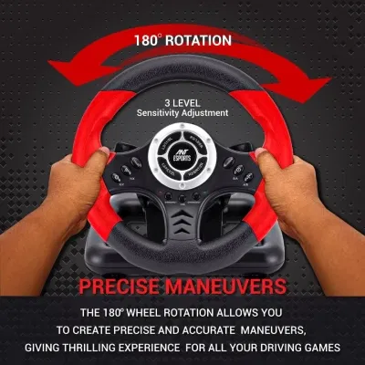 Ant Esports GW170 Racing Steering Wheel - Refurbished Superb - Black - 2024 - Xbox One)- Refurbished_Black_Bottom_124804