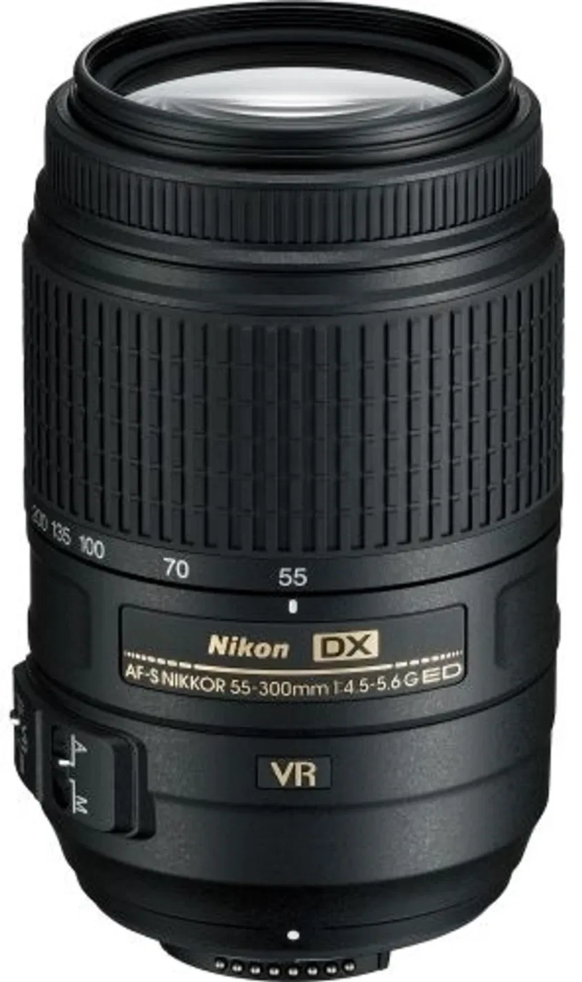 NIKON AF-S DX NIKKOR 55-300 mm f/4.5-5.6G ED VR Telephoto Zoom Lens - Refurbished Good - Black - Refurbished_Black_Top_89078