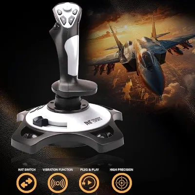 Ant Esports JS55 Flight Simulator Controls Flight Joystick - Refurbished Superb - Black - 2024 - PC)- Refurbished_Black_Back_124812