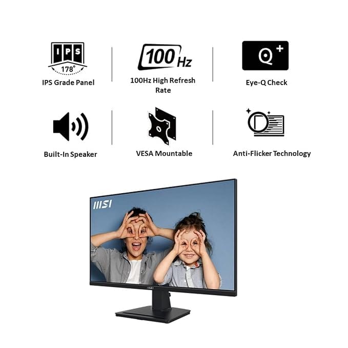 MSI PRO MP275Q 27 Inch IPS 100 Hz WQHD Office Monitor  - Unboxed_Black_Top_88532